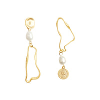 Titanium Pearl Earrings